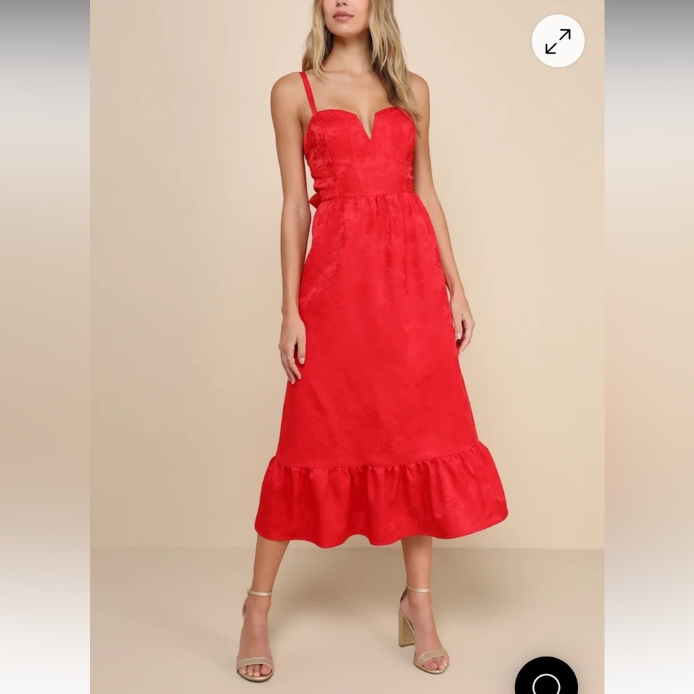 Elegant Red Midi Dress